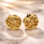 Preview: CEM Damen Ohrstecker Edelstahl Gold – Lebensblume Design | Damen Schmuck Edelstahl