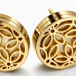 Preview: CEM Damen Ohrstecker Edelstahl Gold – Lebensblume Design | Damen Schmuck Edelstahl