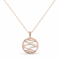 Preview: Edelstahl Damen Kette rosévergoldet mit Perlmutt Anhänger – Ankerkette 50+5 cm CEM { 4-203089-001-ST-00009C }