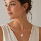 Preview: Edelstahl Damen Kette rosévergoldet mit Perlmutt Anhänger – Ankerkette 50+5 cm CEM { 4-203089-001-ST-00009C }