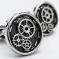 Preview: Herren Manschettenknöpfe Edelstahl Zahnräder Ø 18 mm [CEM 4-202995-001 ST9-169M]