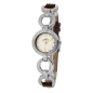 Preview: Adora LF6182 Damen Quarzuhr mit rundem silberfarbenem Edelstahlgehäuse, strukturiertem Zifferblatt, braunem Lederarmband und goldfarbenen Zeigern – stilvoll & feminin.