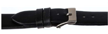 Preview: Uhrenarmband 105 18mm schwarz Echt Leder