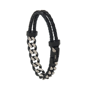 CEM 4-202882-001 ST9-121B Edelstahl Armband mit Leder