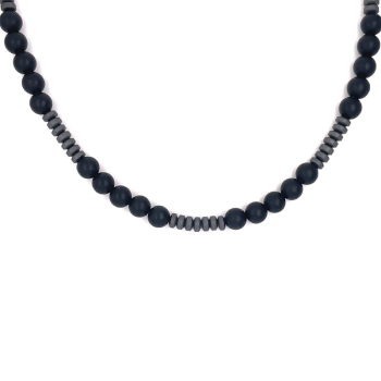 CEM 4-203188-001 ST-00081K Herrencollier aus Onyx und Hämatit