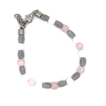 CEM 4-203319-001 ST-00154B Armband | Rosenquarz, Jade u. Hämatit