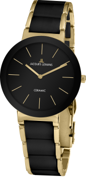 Jacques Lemans 42-7E Uhr Damen Edelstahl Ceramic Quarz 10Bar