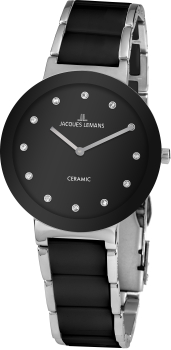 Jacques Lemans 42-7G Uhr Damen Edelstahl Ceramic Quarz 10Bar