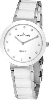 Jacques Lemans 42-7H Uhr Damen Edelstahl Ceramic Quarz 10Bar