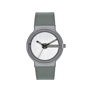 Adora AD8428 Herren Quarzuhr mit grauem Lederarmband, Edelstahlgehäuse, Mineralglas und 5 Bar Wasserschutz – modern & klassisch.