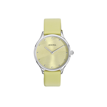Adora AT5554 Damenuhr mit Edelstahlgehäuse und Lederarmband – klassische Damen-Quarzuhr, 3 Bar wasserdicht