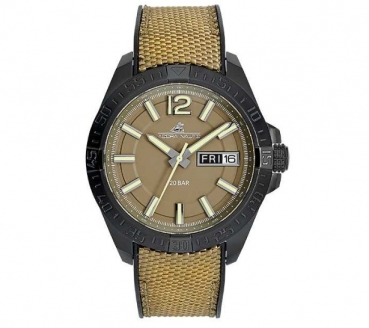 Adora AN2187 Herrenuhr mit 20 bar Wasserdichtigkeit, Edelstahlgehäuse und Silikon-Nylonarmband