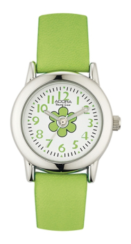 Adora AY4369 Kinderuhr mit grünem Armband und weißem Zifferblatt
