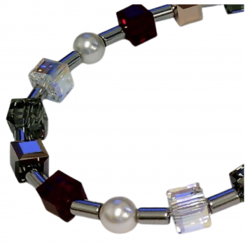 CEM 4-202991-001 ST9-167C Damen Edelstahl Halskette Swaro.Kristal Perle 42+5cm