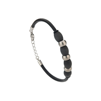 CEM 4-202887-001 ST9-108B Leder Edelstahl Damen Armband