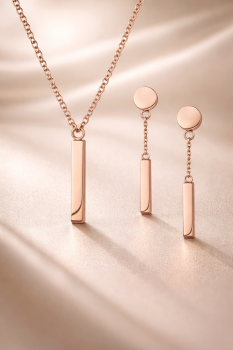 Preview: CEM 4-202809-001 BGTE6222 Schmuckset Damen Ohrringe Ohrpendel Halskette  Edelstahl