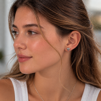 Preview: CEM Herz Ohrstecker Titan matt – Damen Ohrringe Herzform [4-203062-001]