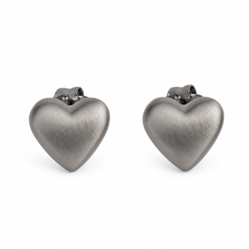 CEM Herz Ohrstecker Titan matt – Damen Ohrringe Herzform [4-203062-001]