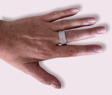 Preview: S-Ring Funkelzauber breit klar 925er Sterling silber