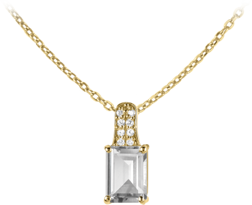 Jacques Lemans - Damen Kette Sterlingsilber vergoldet mit White Topaz - SE-C114F
