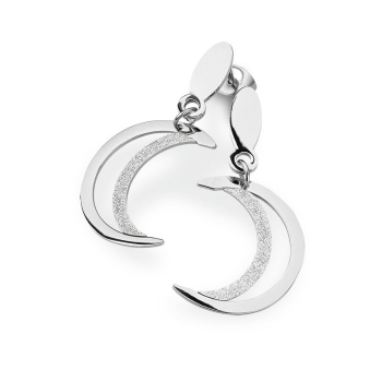 CEM ST9-002O Edelstahl Ohrhänger Mond Ohrringe Ohrstecker Damen