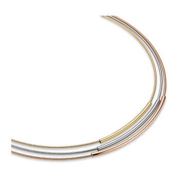 CEM  ST9-128C 4-202891-001 Edelstahl Damen Halskette Collier 3-reihig 42+3cm gold silber rose