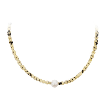 CEM ST9-166C Halskette  Damen Hämatit Collier mit Perle 42+3cm