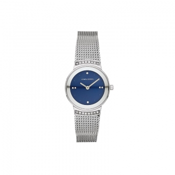 Adora AD8510 Damenarmbanduhr aus Edelstahl in Silber und Blau mit Quarzwerk und 3 Bar Wasserdichtigkeit