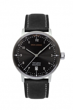 Iron Annie 5046-2 Bauhaus – klassische Herrenuhr mit schwarzem Zifferblatt