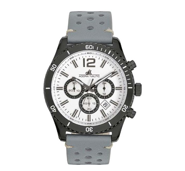 Adora Nautic AN2275 Herren Chronograph – Edelstahl Leder – 10 Bar