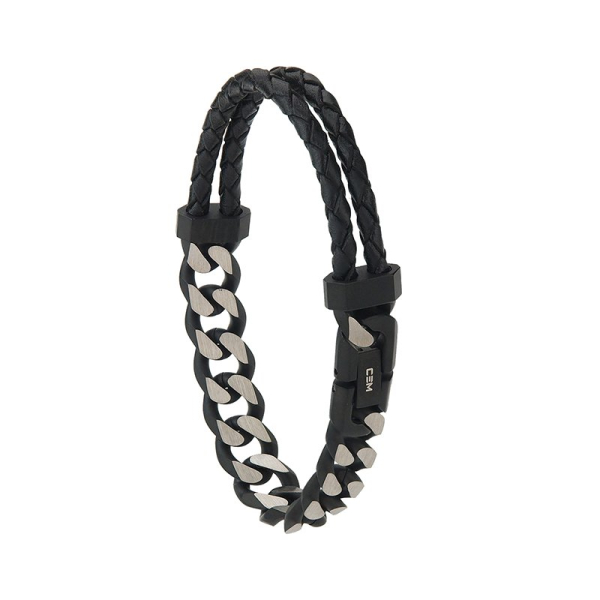 CEM 4-202882-001 ST9-121B Edelstahl Armband mit Leder