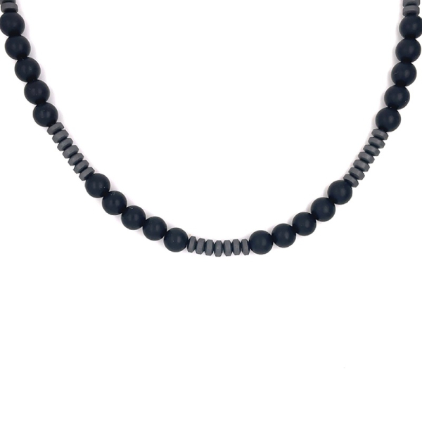 CEM 4-203188-001 ST-00081K Herrencollier aus Onyx und Hämatit