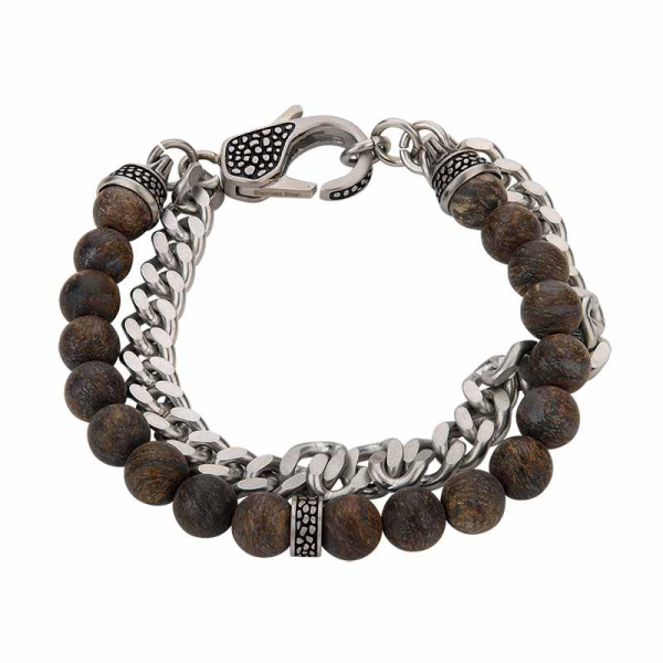 CEM 4-203279-001 ST-00129B Edelstahl Armband 2-reihig mit Panzerkette