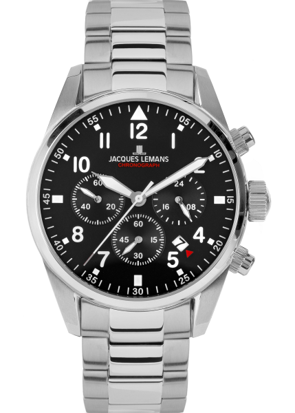JACQUES LEMANS 42-2C Herren Edelstahl 10Bar Quarz