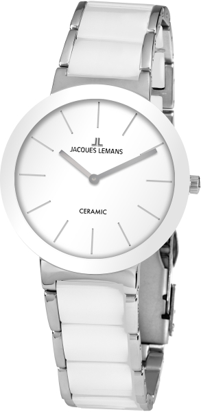 Jacques Lemans 42-7B Uhr Damen Edelstahl Ceramic Quarz 10Bar