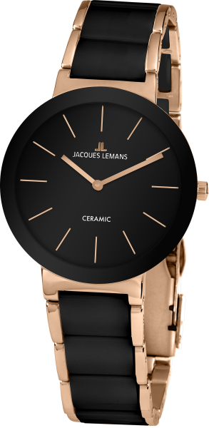 Jacques Lemans 42-7C Uhr Damen Edelstahl Ceramic Quarz 10Bar