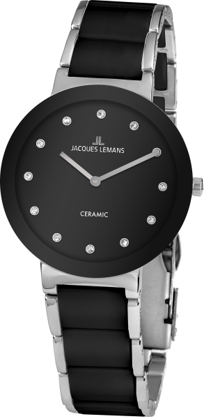 Jacques Lemans 42-7G Uhr Damen Edelstahl Ceramic Quarz 10Bar