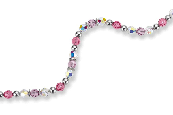 CEM ST9-066C 4-202758-001 Damen Halskette Edelstahl Collier mit Kristall und Hämatit 42+3cm