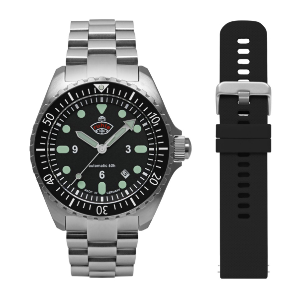 Ruhla 4960M-5 Herrenuhr Automatik mit 60h Gangreserve und Metallarmband