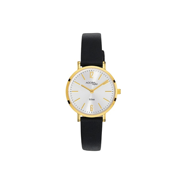 Adora AS4623 Damenarmbanduhr mit Titan-Gehäuse, Saphirglas und Lederarmband – elegant & wassergeschützt
