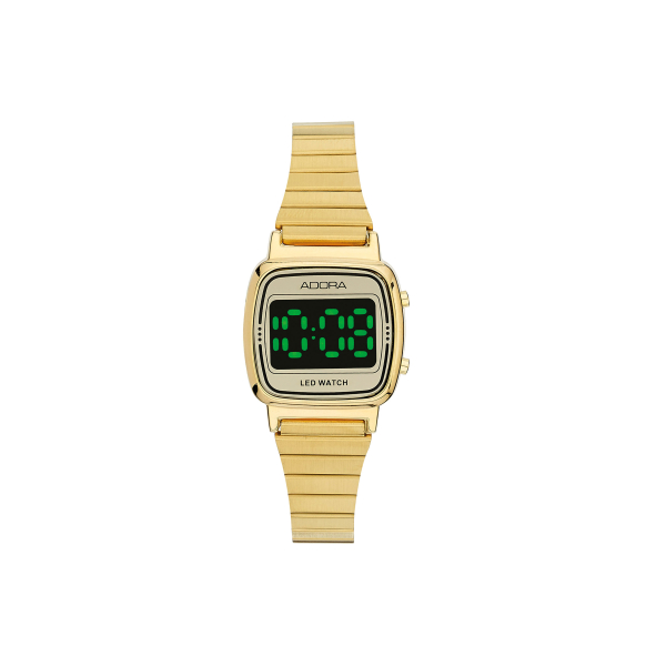 Adora AB6614 Kinder Digitaluhr mit Metallgehäuse, Mineralglas, Edelstahlarmband und Schiebeschließe. 3 Bar wasserdicht – ideal für den Alltag.