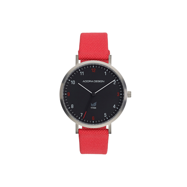Adora AD8676 Damenarmbanduhr mit Titangehäuse, veganem Band und Quarzwerk