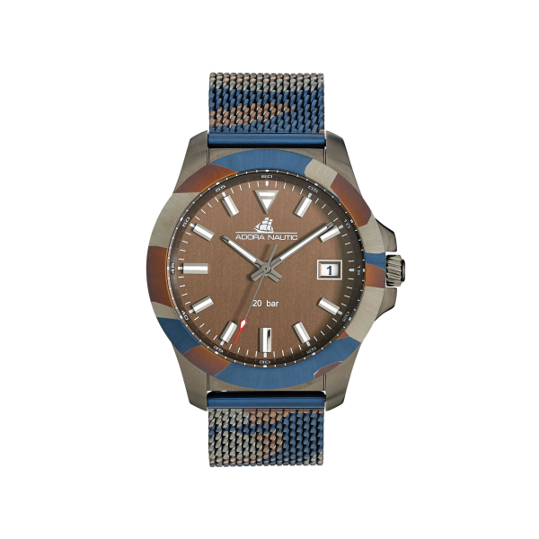 Adora AN2327 Herrenarmbanduhr aus Edelstahl mit Quarzwerk, 20 Bar wasserdicht, sportliches Design