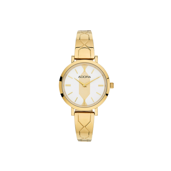 Adora AT5586 Damen Quarzuhr mit Edelstahlgehäuse, Mineralglas, Faltschließe mit Drücker und 3 Bar Wasserdichtigkeit – elegant & zuverlässig.