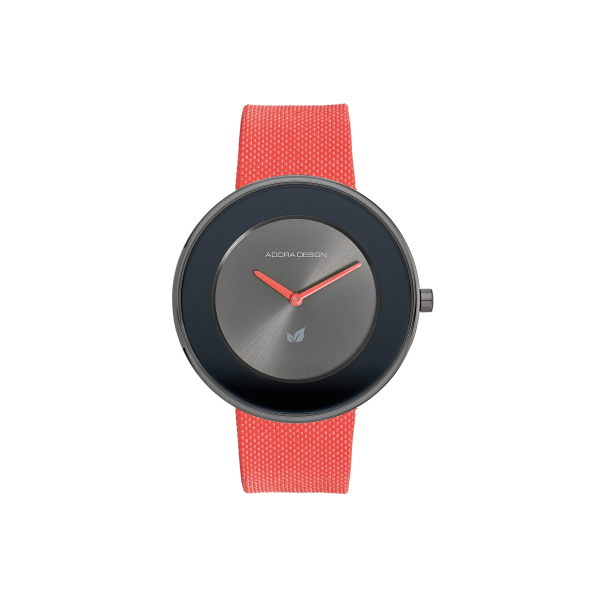 Adora AD8698 Damen Quarzuhr mit Edelstahlgehäuse, veganem Armband, Dornschließe und 3 Bar Wasserschutz – 42 mm Durchmesser