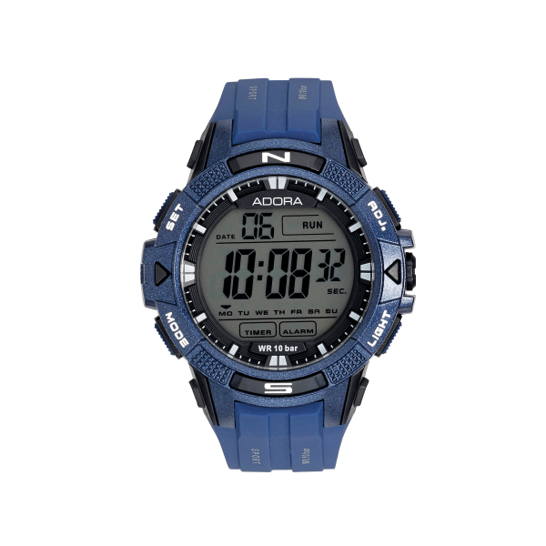 Adora AL3534 Herren Digitaluhr mit Kunststoffgehäuse, Chronograph, Timer, Alarm, Zweitzeitzone und 10 Bar Wasserschutz – sportlich & funktiona