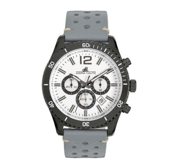 Adora Nautic AN2275 Herrenchronograph mit Lederarmband, Edelstahlgehäuse und 10 bar Wasserdichtigkeit