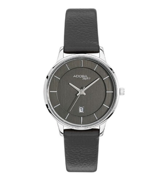 Adora AS4533 Damen Armbanduhr mit Saphirglas, Edelstahlgehäuse und Lederarmband – 5 Bar wasserdicht
