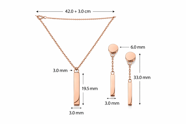 CEM 4-202809-001 BGTE6222 Schmuckset Damen Ohrringe Ohrpendel Halskette  Edelstahl