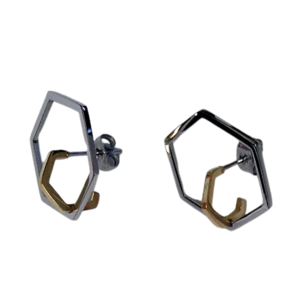 CEM ST8-143 4-202499-001 Damen Ohrringe bicolor Edelstahl silber gold